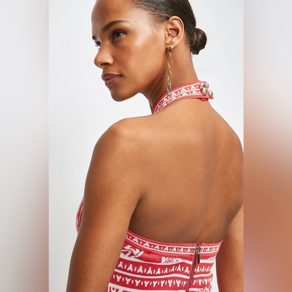 Karen Millen Halter Neck Jacquard Knitted Dress - Picture 5 of 7